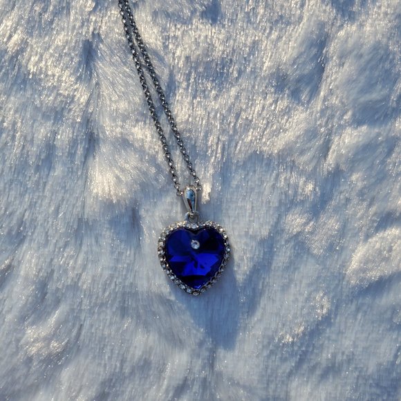 Sapphire Heart of the Ocean Birthstone Necklace - Picture 2 of 6